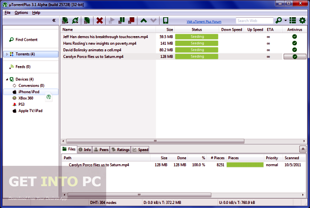 uTorrent Pro 3.6.0.46884 downloading